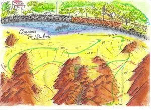 Illustration du site de plongée Canyons de Babodi avec ses reliefs et profondeurs